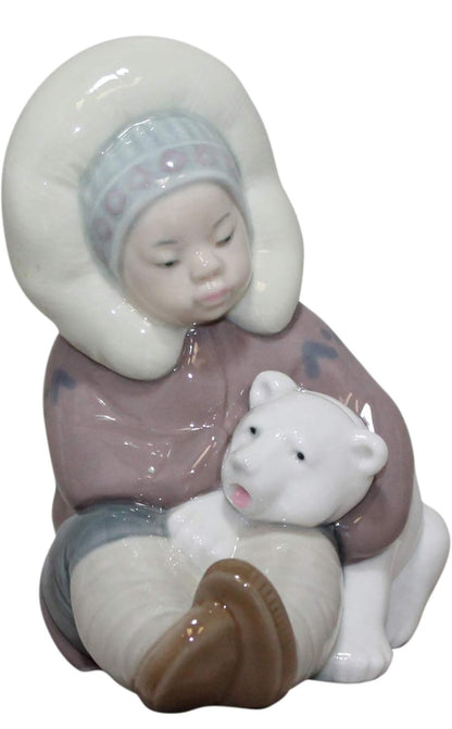 Lladro - Eskimo Playing - Porcelain Figurine