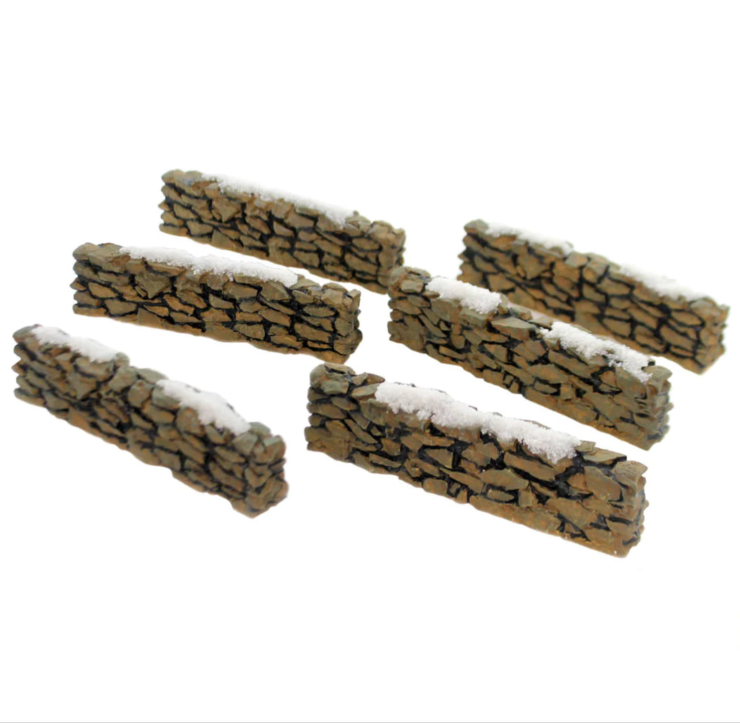 Department 56 - Village Accessories - Village Stone Wall - Set Of Six 1.25 Inch, Resin