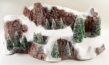 Department 56 - Village Accessories - Large Village Mountain with Frosted Sisal Trees - Set of 14