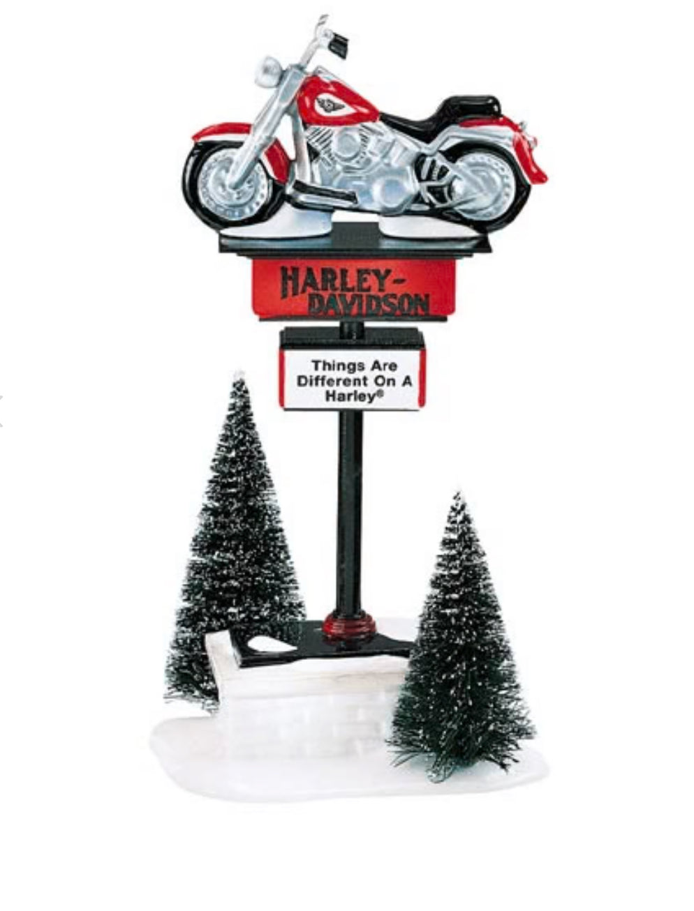 Department 56 - Snow Village - Harley-Davidson Sign