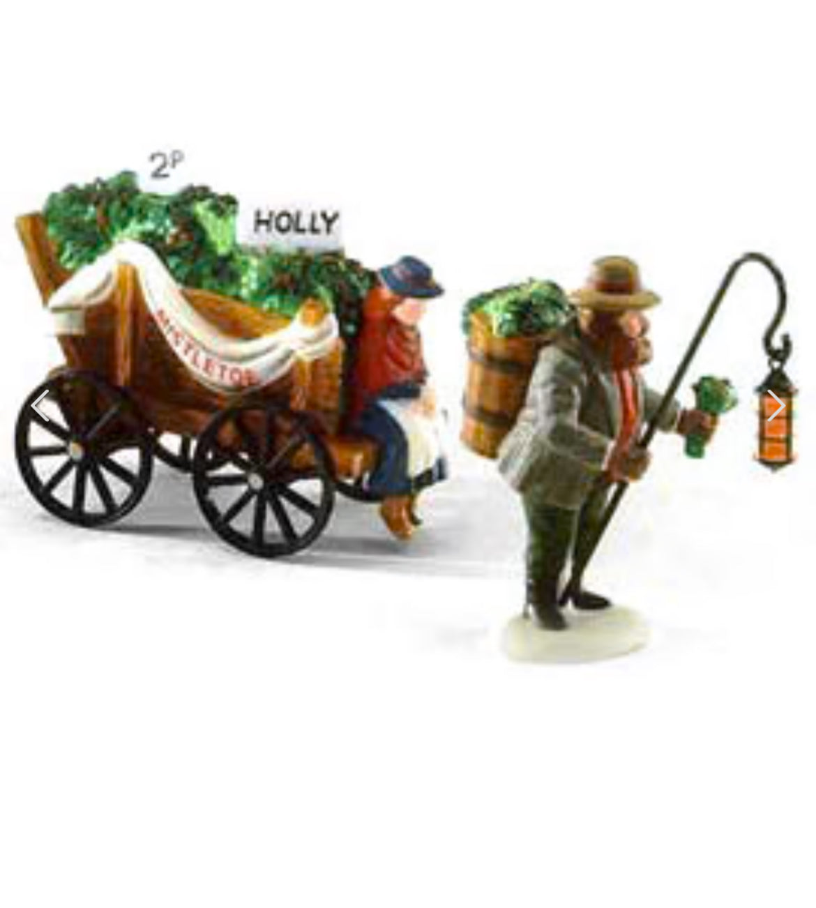 Department 56 - Heritage Village - Chelsea Market Mistletoe Monger & Cart