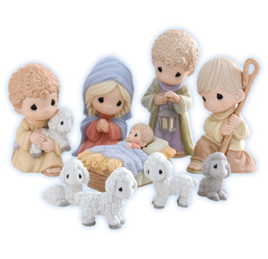 A Savior Is Born - Precious Moment Figurine Nine Piece Nativity Set