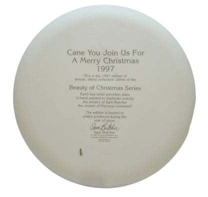 Cane You Join Us For A Merry Christmas - Precious Moment Porcelain Plate