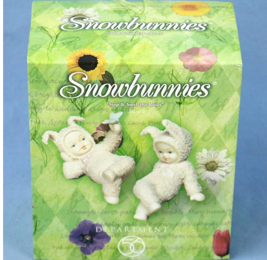 Department 56 - Snowbunnies - Stop & Smell the Roses Figurines