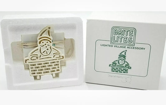 Department 56 - Village Accessories - Brite Lites - Santa in Chimney