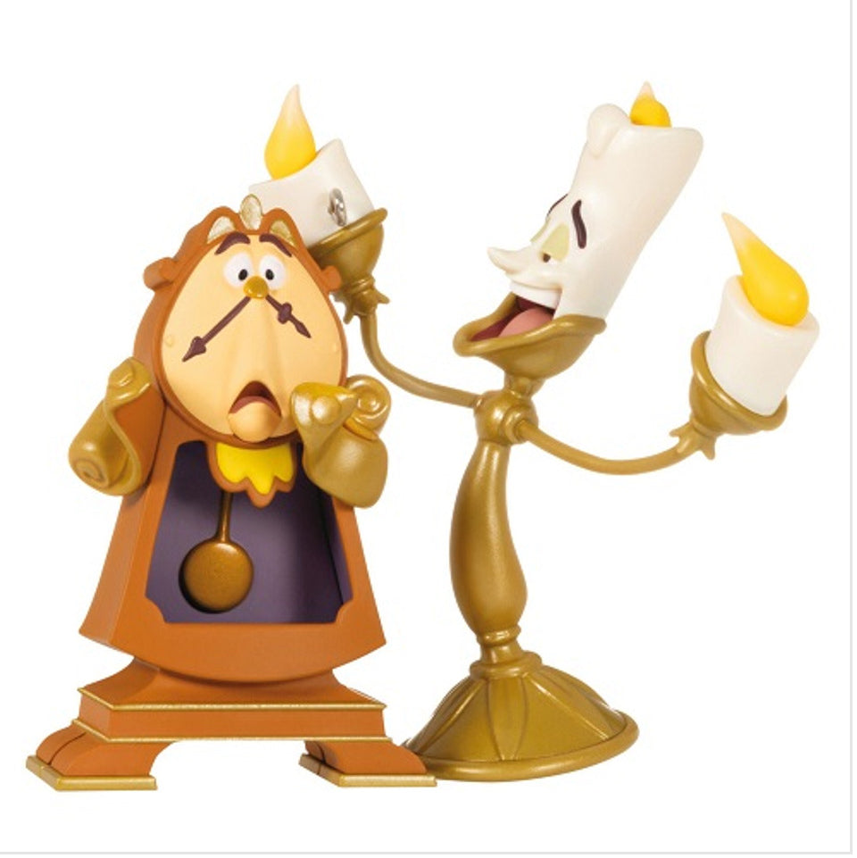 Hallmark 2023 Keepsake Ornament - Disney® Beauty and the Beast Lumiere and Cogsworth - LIMITED EDITION