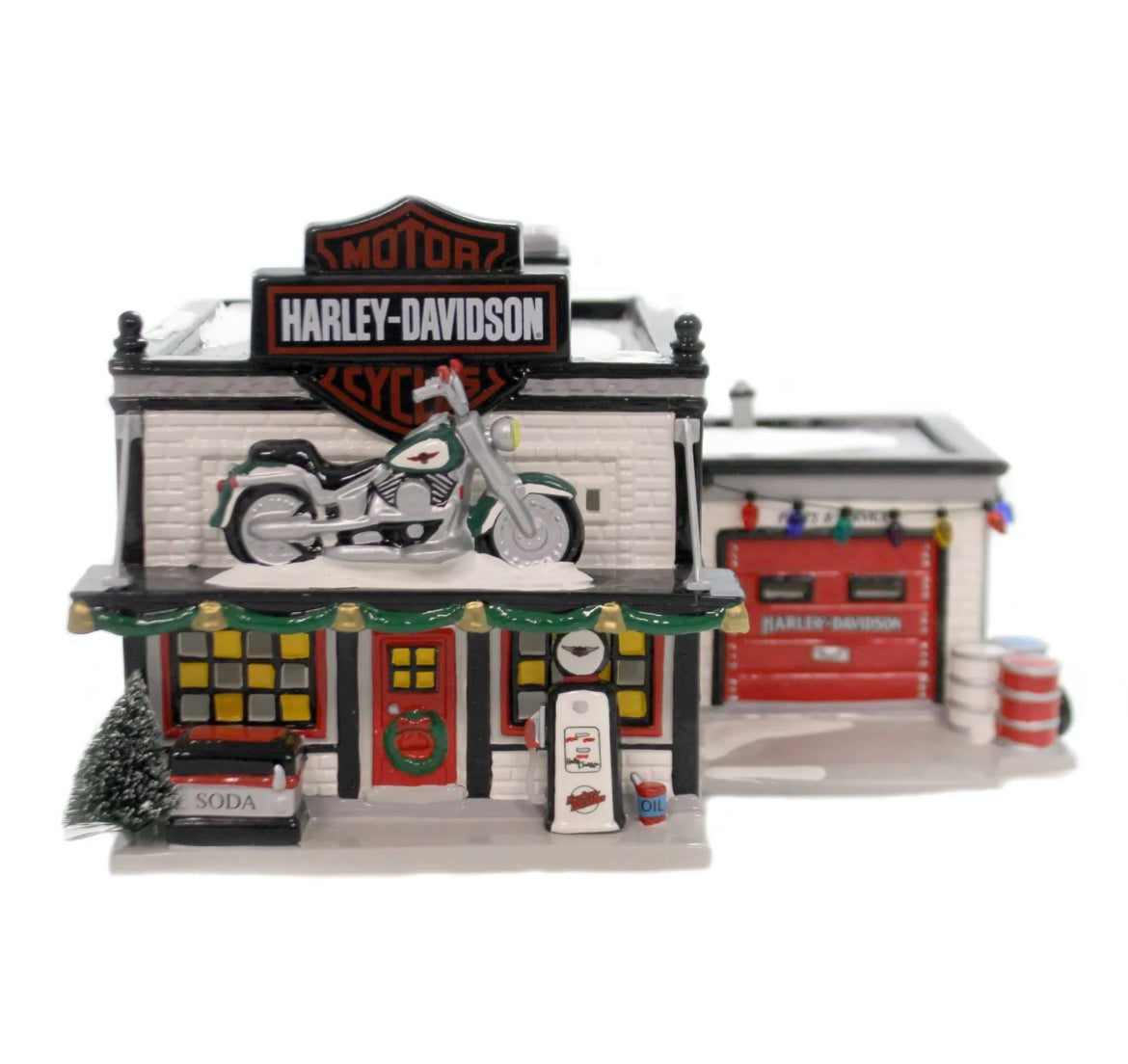 Department 56 - Snow Village - Harley-Davidson Motorcycle Shop