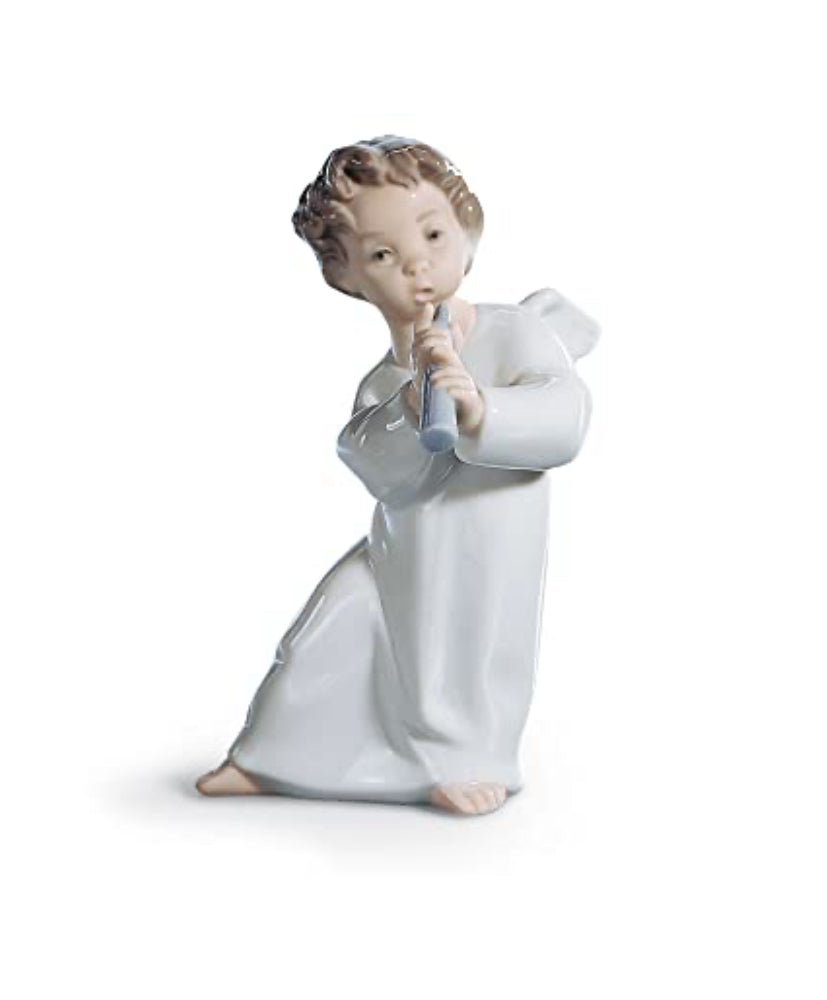 Lladro - Angel With Flute Porcelain Figurine