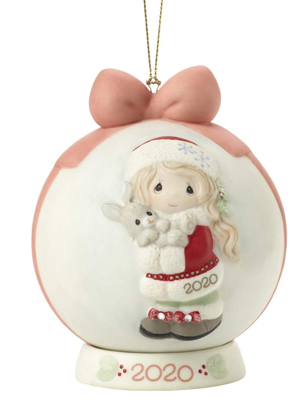 Every Bunny Loves A Christmas Hug - 2020 Dated Annual Precious Moment Ball Ornament 201003