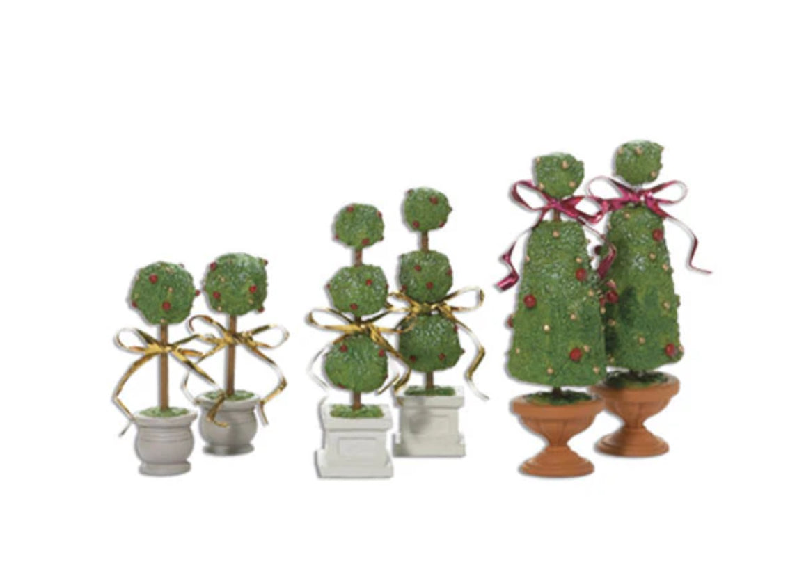 Department 56 - Village Accessories - Elegant Christmas Topiaries