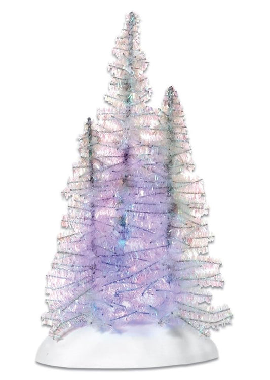 Department 56 - Village Accessories - Lit Tinsel Trees - White