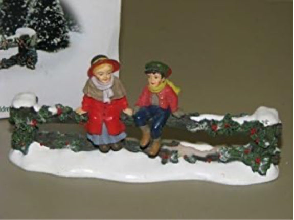 Department 56 - Village Accessories - Holly Split Rail Fence with Children