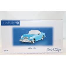 Department 56 -  Snow Village - Out For A Drive - Blue Car