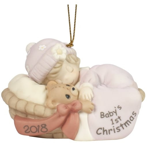 Baby's First Christmas 2018 (Girl) -  Precious Moment Ornament