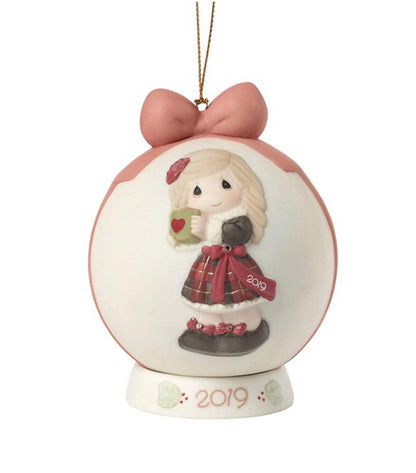 Have A Heart-Warming Christmas - 2019 Dated Annual Precious Moment Ball Ornament 